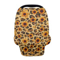 Forchrinse Sunflower Leopard Car Seat Cover for Babies Soft Breathable Breastfeeding Nursing Cover Stretch Infant Carseat Canopy Stroller Cover Washable