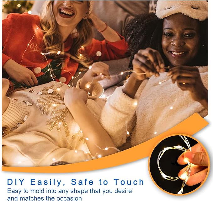 Ostwiki Fairy Lights Battery Operated, 6-Pack Mini String Lights, 20 LED 7ft Twinkle Firefly Starry Lights for DIY Craft Mason Jar Bedroom Wedding Party Table Christmas Decoration (Warm White)