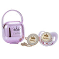 Personalized Bling Pacifier Box and Pacifier Set Unique Gift to New Bron Baby Baby Shower Gift (Gold Pink)