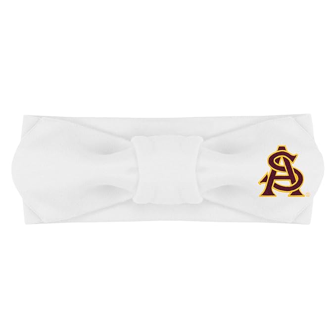 Creative Knitwear Arizona State Sun Devils Infant Girls White Solid Hair Knot Headband Embroidered Logo - Size Newborn - 4T