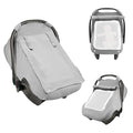 Baby Car Seat Cover, Infant Car Seat Cover for Boys Girls, Extra Large Mesh Window, Breathable Muslin Cotton, Lightweight Infant Windproof Carrier Canopy for Sun, Bug and Comfort Protection