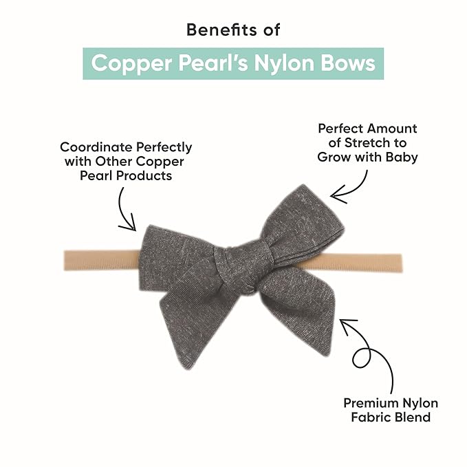Copper Pearl Ribbon Baby Bow Siena