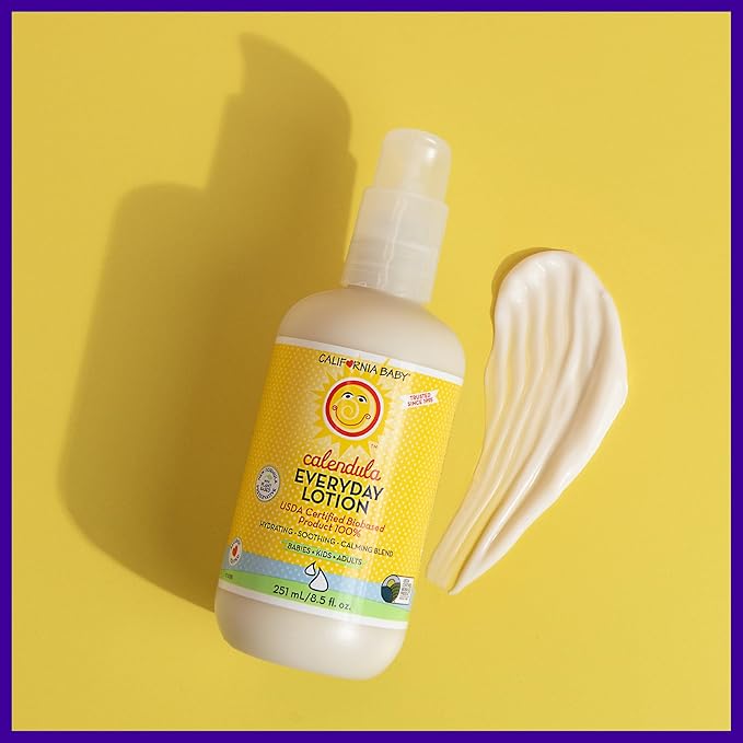 California Baby Calendula Lotion | 100% Plant-Based Moisturizer | Lavender Baby Lotion | Face Moisturizer For Dry Skin | Hypoallergenic | 19 oz.