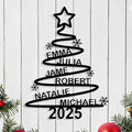 Personalized Christmas Tree Metal Sign, Custom Signs Outdoor Metal Wall Decor, Merry Christmas Tree Signs Wall Decoration for Home Living Room, Bedroom, Office, Garden, Porch
