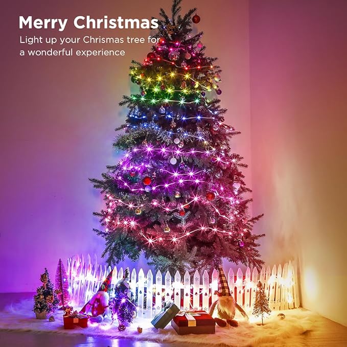 50ft Color Changing Christmas String Lights, 150 LED Twinkle Fairy Lights String Waterproof, 200+ Scene Modes, Smart App & Remote for Indoor Outdoor Christmas Tree Party Bedroom Patio Decor