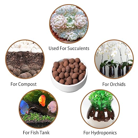 Leca Expanded Clay Pebbles 2LBS Grow Media for Indoor Plants Hydroponic Growing Gardening System Supplies …