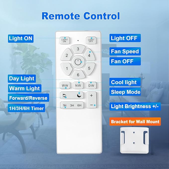 62 Inch Ceiling Fans with Lights and Remote, Nickel Large Ceiling Fan for Bedroom Living Room Indoor/Outdoor, 6 Speed Reversible DC Motor, 3CCT, Downrod, Dual Color 8 Blades, ETL Listed