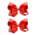 2 PCS 6inchs Hair Bows for Girls Grosgrain Ribbon Hair Bow Alligator Clips Hair Accessories for Baby Girls Toddlers(Red)