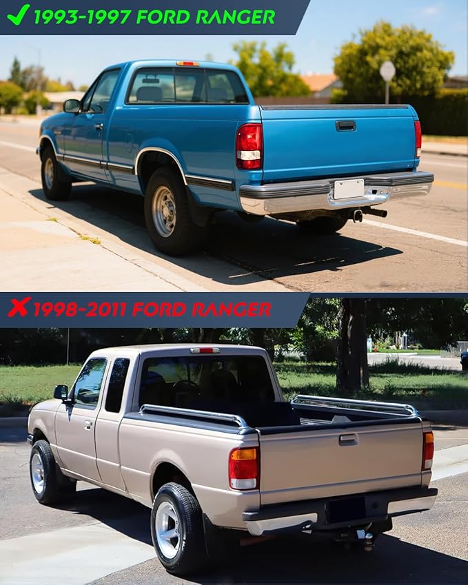Nilight Taillight Assembly Compatible with 1993 1994 1995 1996 1997 Ford Ranger Dark Red Tail Light OE Style Rear Lamp Replacement Passenger Side