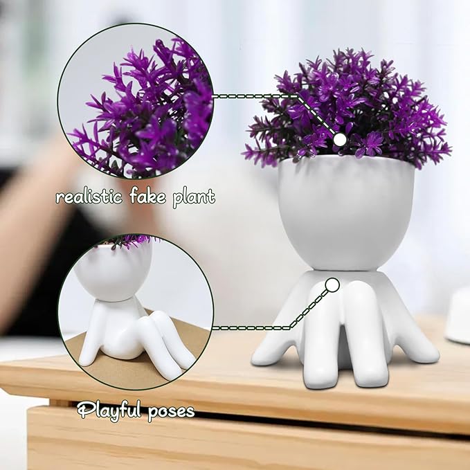 Zerzsy Mini Succulent Plant - Plants Gift - Cute Desktop Decoration Desk Decorations for Women Office - Potted Small Fake Plants for Indoor Decoration-Set of 1