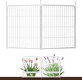 SunsGrove Garden Fence 32 in(H) x 4.5 ft(L) 2 Panels, Heavy Duty Metal Animal Barrier Fence for Dogs, Easy No-Dig Setup, Decorative Dog Fences, White