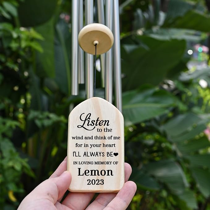 Sympathy Wind Chimes - In Memory of Loved One - Bereavement & Condolence Gifts - Memorial Wind Chimes for Loss of Mother or Father