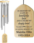 in Memory of a Life so Beautifully Lived Sympathy Wind Chime | Personalized Memorial Wind Chimes | Wind Chimes for Loss of Loved One | Custom in Loving Memory | Gifts for Loss of Loved One