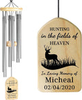 Hunting in Heaven Wind Chime - Personalized Hunter Memorial Sympathy Gift for Loss of Grandpa or Father - Bereavement and Condolence Funeral Gift