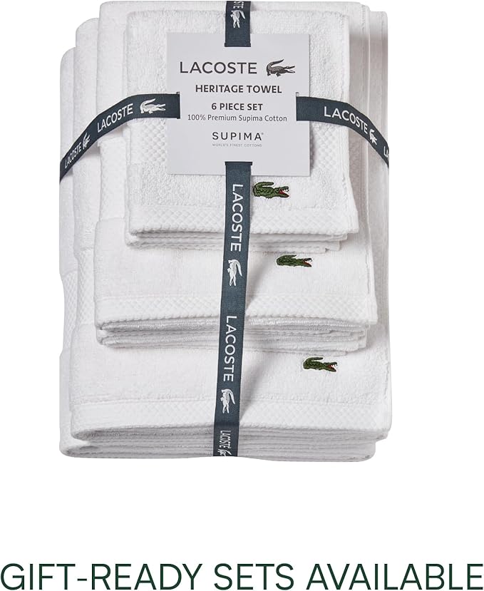 Lacoste Heritage 100% Supima Cotton Tub Mat, Premium Super Soft Bath Towel