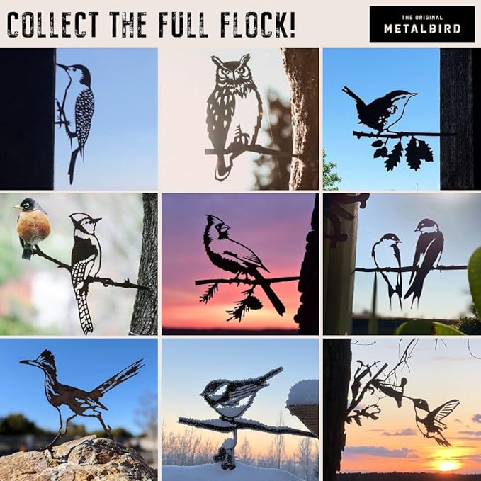 METALBIRD - Hummingbird Honeys - Outdoor Tree Ornaments in Corten Steel - Metal Art Proudly Made in The USA