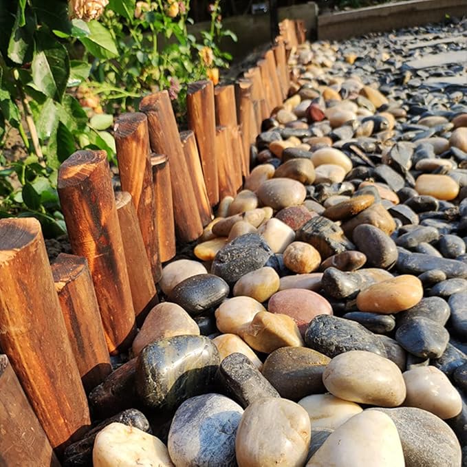 20lbs Black Pebbles for Plants, 1-2 Inch High Polished Natural River Rocks for Landscaping, Decorative Stones Vase Filler Fish Tank Aquariums Garden Outdoor and Indoor DIY