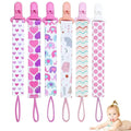 6 Pcs Baby Dummy Strap Clip, Pacifier Clip, Pacifier Holder Soother Chains Clips Fit All, Soothers, Teething Toys, Baby Essentials for Boys and Girls