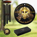 Personalized Faith & Nature Memorial Wind Chime – “Always Loved, Never Forgotten” Golden Cross with Deer & Bear – Custom Name & Dates Outdoor Sympathy Gift – Memorial Windchimes for Loss of Loved One