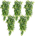 SzJias 5 Pcs Artificial Hanging Plants Outdoor Fake Hanging Plant Bamboo Leaves Plant for Patio Porch Outdoor Plants Decor
