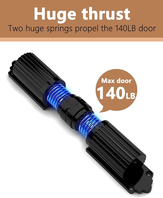 2025 new Automatic Door Closer, self Closing Door, Adjustable Closing Door, Door Closers for Home, Automatic Safety Spring Door Closer (Black). Up to 140LB can be Pushed.Metal Doors Don't fit.