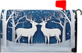 Winter Deer Mailbox Cover Snow Mailbox Covers Magnetic Standard Size 21x18 inch Christmas Post Letter Box Cover Outdoor Decor for Garden