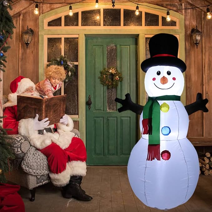 Christmas Decoration Outdoor 5 FT Inflatable Snowman, Christmas Blow Up Yard Decoration Built-in LED Lights