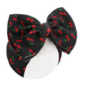 YanJie 7" Large Cherry Tied Bow Headbands for Baby Girls Black Bow Big Bows Infant Wide Hairbands Red Fruit Hair Accessories for Girl Outfit