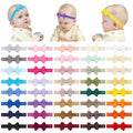 jollybows 40pcs Baby Girls Bows Headbands EXTREMELY MINI Elastic Hairband Ribbon Bow Hair Accessories for Kids Toddlers Infants Newborn