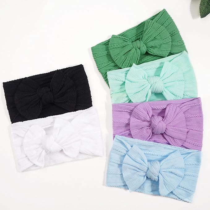 CÉLLOT Super Stretchy Soft Knot Headbands with Hair Bows Head Wrap Hair Accessories For Newborn Baby Girls Infant Toddlers Kids