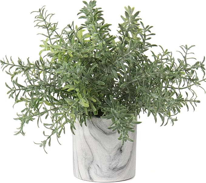 Hollyone Faux Plants Indoor Artificial Mini Potted Plants Plastic Green Plant Small Fake Plants Eucalyptus Decor in Pots for Home Table Room Bathroom Decor