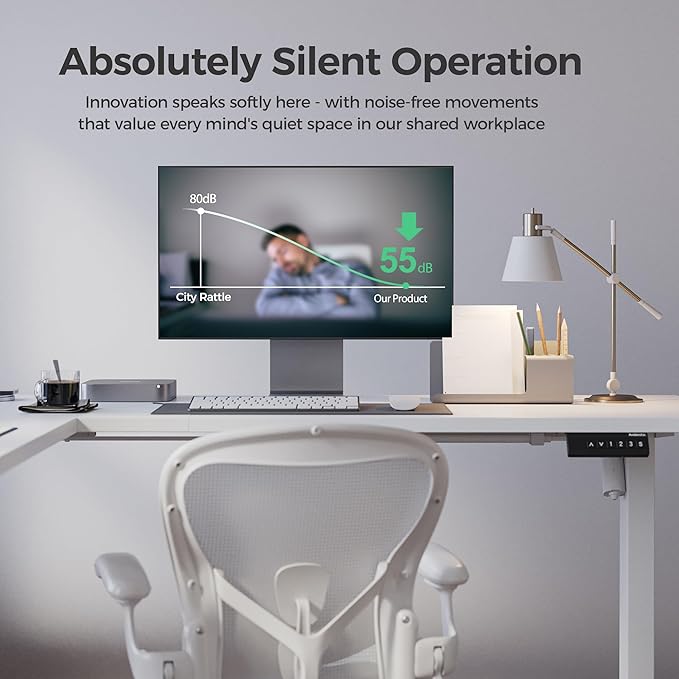 Agilestic 63 x 55 Inch L Shaped Standing Desk Adjustable Height, Corner Standing Desk, Sit Stand Up Computer Table, Splice Board, White