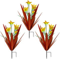 Homight Metal Agave Plant Outdoor Decoration Lily Mexican Yard Art Garden Gift Home Decor Hand Painted Metal Agave Garden Yard Statue, Outdoor Lawn Ornaments(3 Big Yellow Lilies)