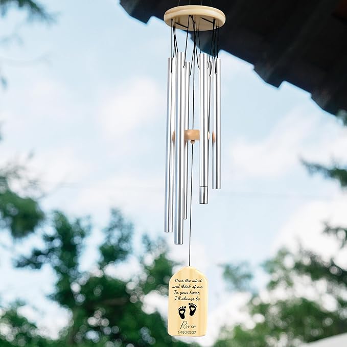 Memorial Wind Chimes for Infant Loss - Sympathy Gift for Miscarriage, Pregnancy Loss, and Angel Baby Keepsake