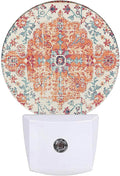 Boho Mandala Night Light Vintage Floral Flowers Carpet Pattern Night Lights Plug into Wall 0.5W LED Lighting Auto on/Off for Hallway Stairway Kitchen Home Decor