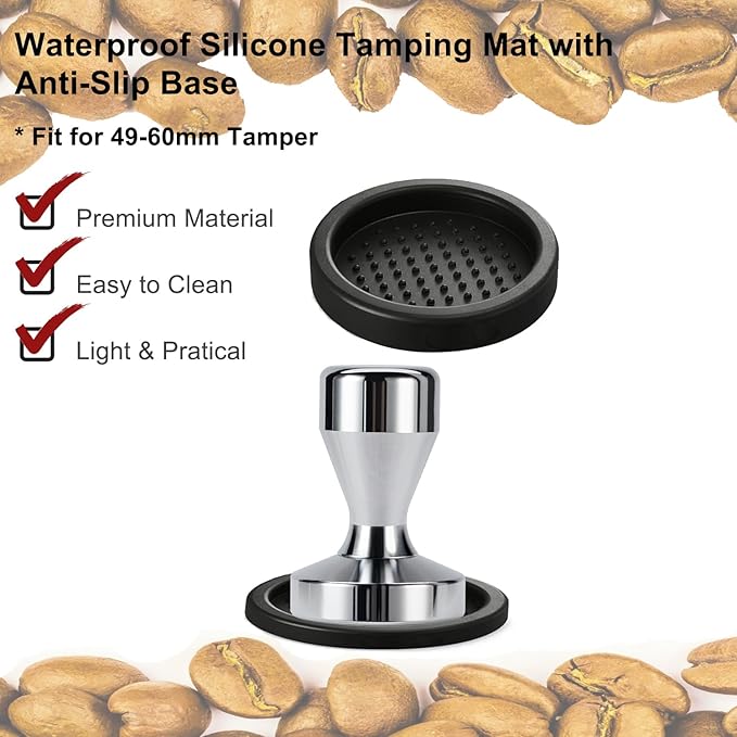 Espresso Accessories Kit WDT Tool: 51mm Espresso Tamper Set Espresso Tools Barista Tools Espresso Kit Including WDT Tool Espresso, 51mm Tamper with Tamper Mat | Espresso Bar Accessories Coffee Tools