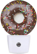 EKOBLA Donut Plug-in Night Light, Chocolate Dessert Snack LED Nightlight for Kids, 0.5W for Stairway, Hallway & Bedroom