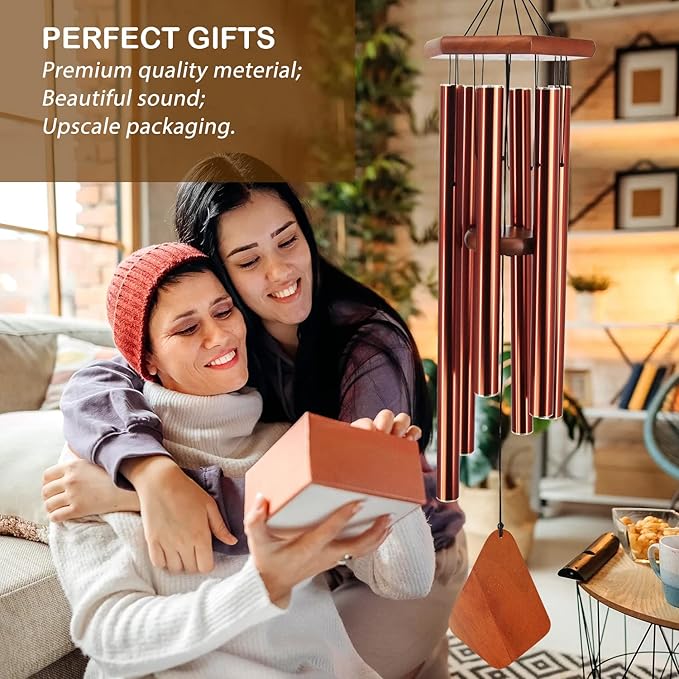 ASTARIN Wind Chimes Outdoor Large Deep Tone, Large Windchimes for Outside with 6 Tubes Tuned Relaxing Melody,Memorial Wind Chimes for Mom Dad,Sympathy Gifts, 36"