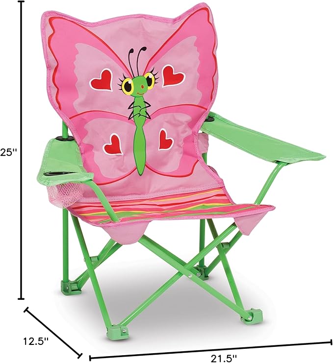 Melissa & Doug Bella Butterfly Child's Outdoor Chair (Frustration-Free Packaging)