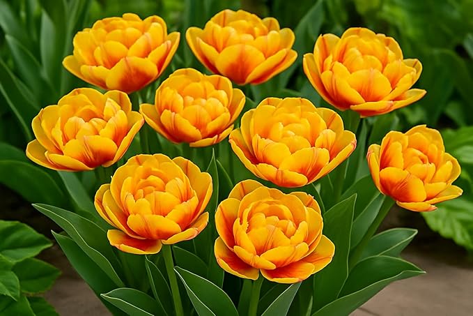 Tropical Sunset Double Late Tulip Bulbs – Vibrant, Lush Blooms for a Bold Spring Display (5 Bulbs)