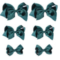 Hunter Green Bows for Girls,6PCS Hand-made Grosgrain Ribbon Hair Bows Alligator Clips Hair Accessories for Little Teen Toddler Girls Kids (Hunter Green)