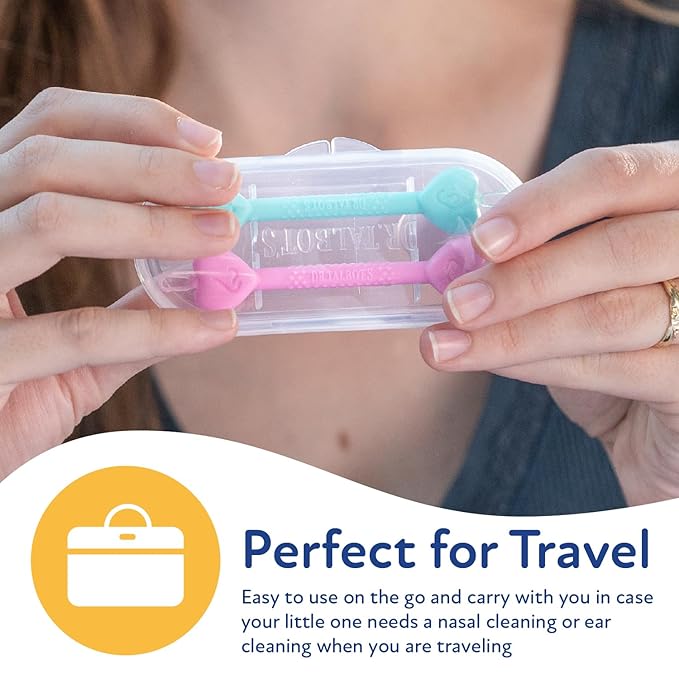 Dr. Talbot's Safe Ear Wax Removal Tool and Nose Cleaner for Baby with Travel Case - 2-Pack - Girl