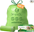 Simply Bio 13 Gallon Compostable Trash Bags Liners Drawstring, Heavy Duty Extra