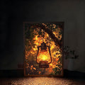 Rechargeable Table Lamp Lighted Painting, Novelty Night Light for Bedroom, Dynamic LED Touch Lamp for Nightstand, 3-Color Dimmable Decorative Light for Home Decor, Gift for Women Kid Mom