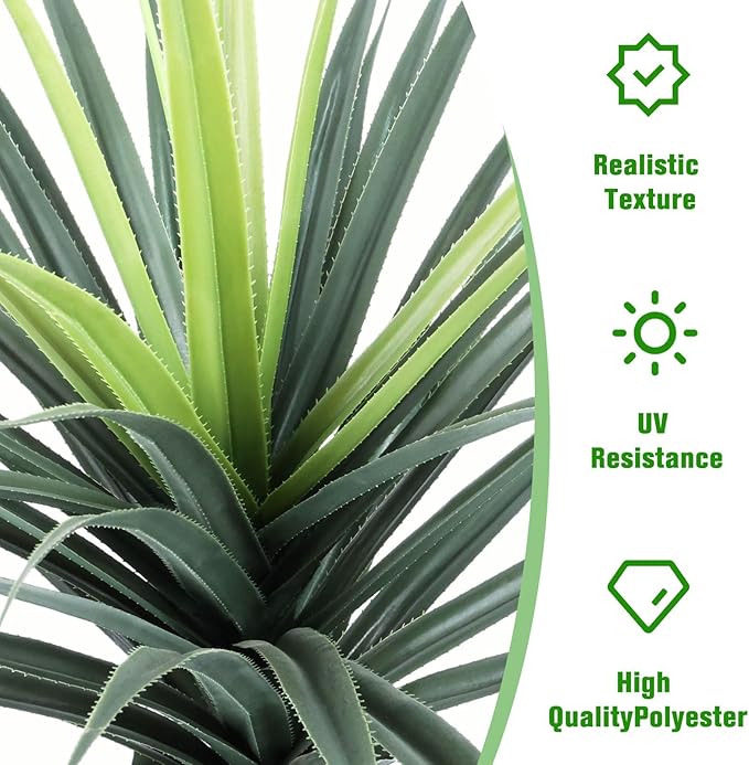 ANTING Artificial Agave Snake Plant 6FT, Lifelike Fake Plant with Pot for Indoor, 72IN Faux Plant, Ideal for Home, Office, Garden, Hotel Decor & Gift (1Pack)