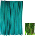 GXXMEI 100PCS 18" Plant Sticks Support with 100PCS Green Garden Ties, Green Bamboo Sticks, Garden Wood Plant Stakes, Floral/Orchid/Tomato Wooden Stakes Plant Support Stakes Wooden