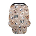 AFPANQZ Dogs Football Baby Car Seat Cover Stretchy for Baby Girls Nursing Breastfeeding Covers Shopping Cart High Chair Stroller Covers Infinity Scarf Sunshade Car Seat Canopies