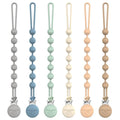 Cuddle Campus Silicone Pacifier Clip Holder with One Piece Design,Soft Flexible Binky Clips with Texture for Baby Boy and Girl Pack of 6 (0-6m)