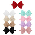 YanJie Handmade Elastic Hairband, Nylon Hair Bows for Girls Infant Toddlers Kids, 9 PCS One Size Fits All Hair Accessories for Newborn Baby