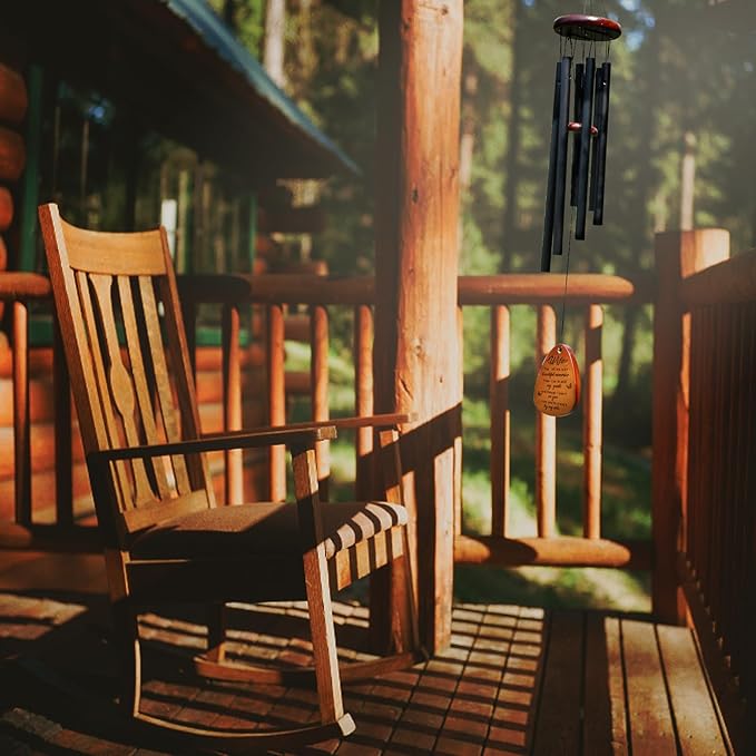 Memorial Gifts for Loss of Wife,Memorial Wind Chimes 25'', Loss of Wife Sympathy Gifts, Home Decor Outdoor Garden, Soothing Melodic Tones with Mute Option